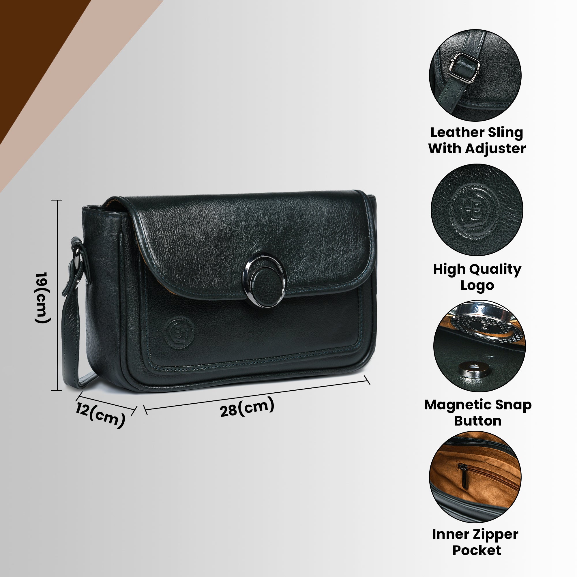 Verdant Elegance Women's Leather Handbag